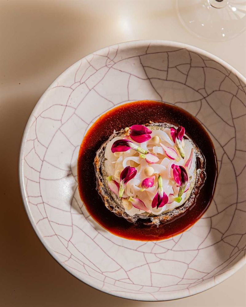 Dishes from the Bennelong restaurant menu